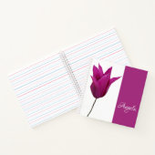 Op maat gemaakte Angela naam mooie roze tulp bloem Notitieboek (Binnen)