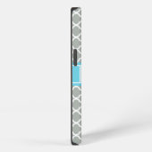 Op maat gemaakte aqua- en zilvergrijze Marokkaanse iPhone Hoesje (Rechterkant)