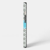 Op maat gemaakte aqua- en zilvergrijze Marokkaanse iPhone Hoesje (Linkerkant)