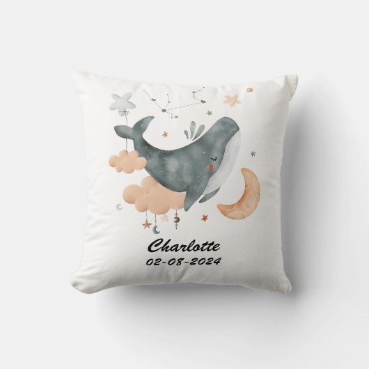 Op maat gemaakte Aquarius-babynursery voor de ster Kussen (Voorkant)