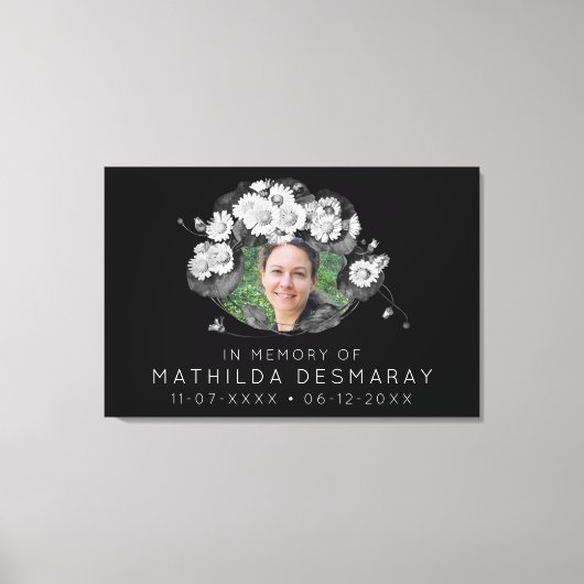 Op maat gemaakte Art Nouveau-daisykrans ter nageda Canvas Afdruk (Voorkant)