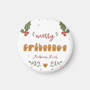 Op maat gemaakte ASL Prettig Kerst Gingerbread Han Magneet