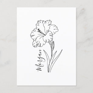 Op maat gemaakte August Gladiolus Geboortebloem Ca Briefkaart
