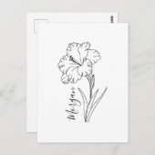 Op maat gemaakte August Gladiolus Geboortebloem Ca Briefkaart (Voorkant / Achterkant)