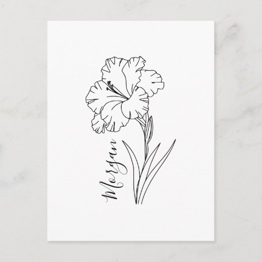 Op maat gemaakte August Gladiolus Geboortebloem Ca Briefkaart (Voorkant)