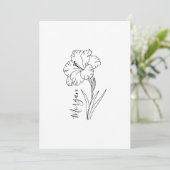 Op maat gemaakte August Gladiolus Geboortebloem Ca Kaart (Staand voorkant)