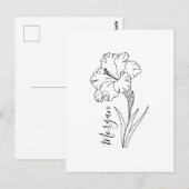 Op maat gemaakte Augustus Gladiolus Geboortebloem  Briefkaart (Voorkant / Achterkant)
