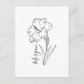 Op maat gemaakte Augustus Gladiolus Geboortebloem  Briefkaart (Voorkant)