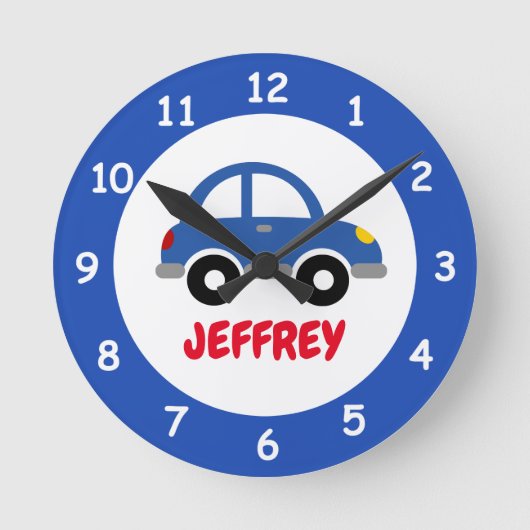 Op maat gemaakte auto wandklok voor kinderkamer of (Voorkant)