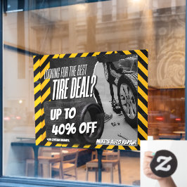 Op maat gemaakte autobandenwinkel banden sale tot  raamsticker