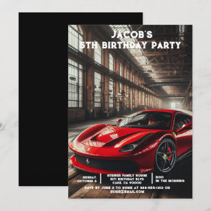 Op maat gemaakte auto's jongens verjaardagsfeest u kaart