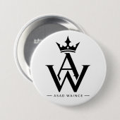 Op maat gemaakte AW-monogram kroonlogo ronde knops Button 7,6 Cm (Voorkant /achterkant)