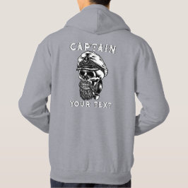 Op maat gemaakte baardige zeekapitein schedel rook hoodie