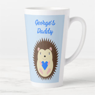 Op maat gemaakte Baby Boy Blue Heart Hedgehog Latte Mok