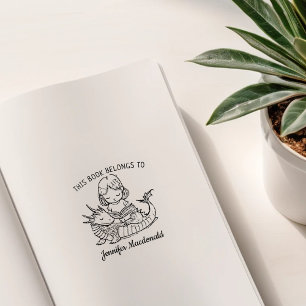 Op maat gemaakte Baby Draak Ex-Libris Rubberstempel