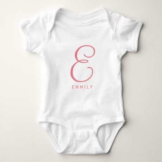 Op maat gemaakte baby jumpsuit met elegante naam m romper (Voorkant)
