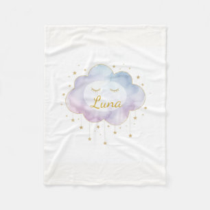 Op maat gemaakte baby naam Lavendel WatercolorFlee Fleece Deken