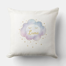 Op maat gemaakte baby naam Lavendel Waterverf Wolk