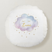 Op maat gemaakte baby naam Lavendel Waterverf Wolk