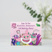 Op maat gemaakte Baby Shark Familie Verjaardagsuit Briefkaart (Staand voorkant)