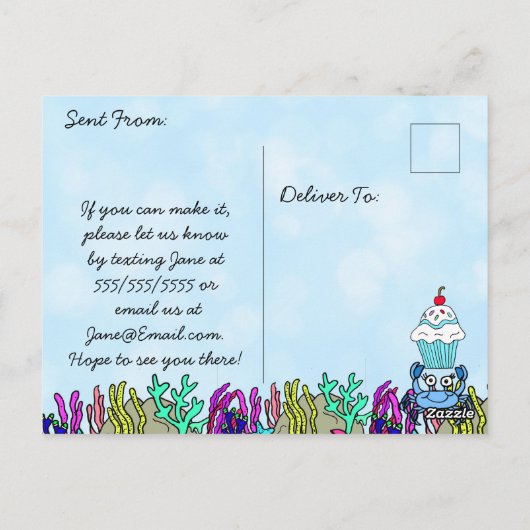 Op maat gemaakte Baby Shark Familie Verjaardagsuit Briefkaart (Achterkant)