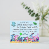 Op maat gemaakte Baby Shark Family verjaardagsuitn Briefkaart (Staand voorkant)