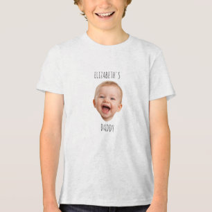 Op maat gemaakte babyface Baby Lach Foto Tri-Blend Shirt