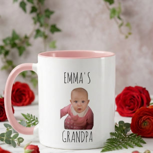 Op maat gemaakte babyface babyfoto Kerstmis Opa Mok
