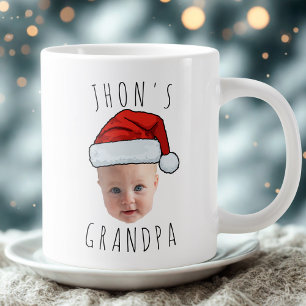 Op maat gemaakte babyface Kerstman hoed Kerst foto Grote Koffiekop