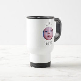 Op maat gemaakte babyfoto en naam koffiemok reisbeker