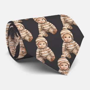 Op maat gemaakte babyfoto-uitknipbare donkergrijze stropdas