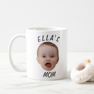 Op maat gemaakte babygezicht foto cadeau voor mama koffiemok