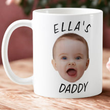 Op maat gemaakte babygezicht foto papa cadeau