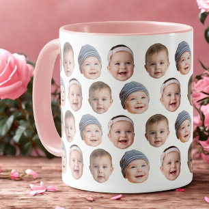 Op maat gemaakte babygezicht mok baby 3 foto's
