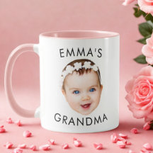 Op maat gemaakte babygezicht mok Oma Opa verjaarda