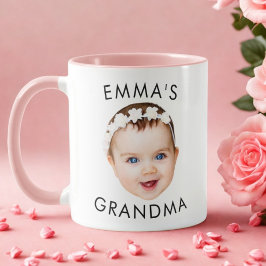 Op maat gemaakte babygezicht mok Oma Opa verjaarda