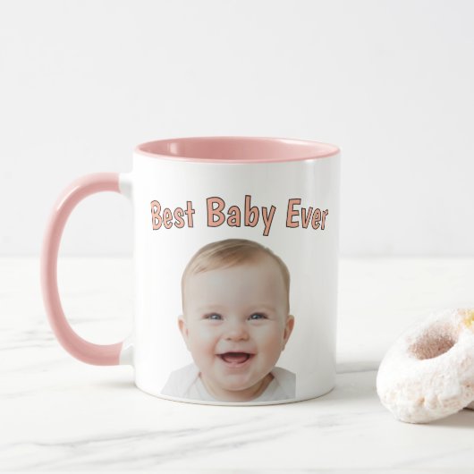 Op maat gemaakte babygezichtsmok – Gepersonaliseer Mok (Met donut)