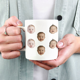 Op maat gemaakte babygezichtsmok met 3 foto's van mok