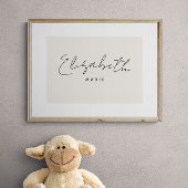 Op maat gemaakte babynaamprint minimalistische kin poster