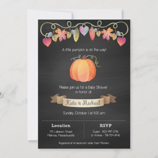 Op maat gemaakte babyshower uitnodigingen (Voorkant)