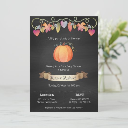 Op maat gemaakte babyshower uitnodigingen (Staand voorkant)