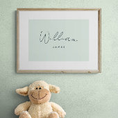 Op maat gemaakte babyspeelgoed met baby naam decor poster