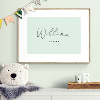 Op maat gemaakte babyspeelgoed met baby naam decor poster