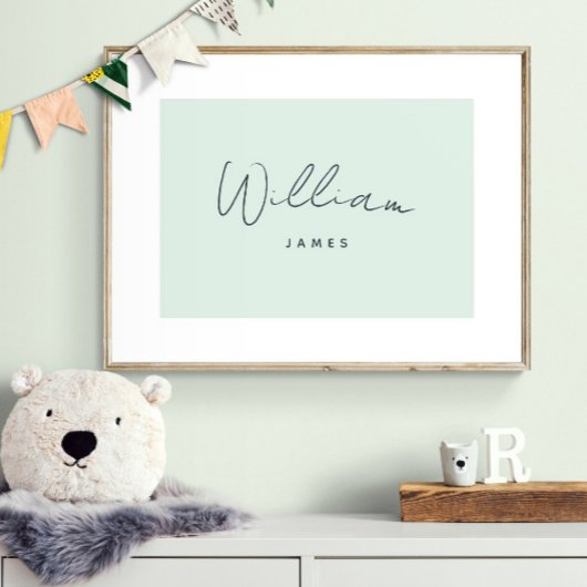 Op maat gemaakte babyspeelgoed met baby naam decor poster