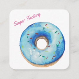 Op maat gemaakte bakkerij gepersonaliseerde donut vierkante visitekaartje