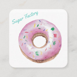 Op maat gemaakte bakkerij gepersonaliseerde donutl vierkante visitekaartje