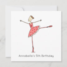 Op maat gemaakte Ballerina Verjaardagsuitnodiging