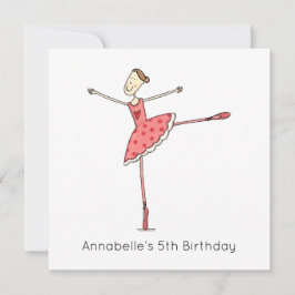 Op maat gemaakte Ballerina Verjaardagsuitnodiging