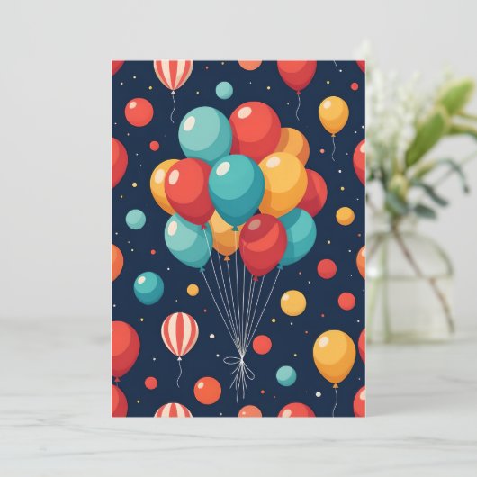 Op maat gemaakte ballon kaart (Staand voorkant)