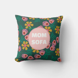 Op maat gemaakte bank bloemen voor mama groen leuk kussen
